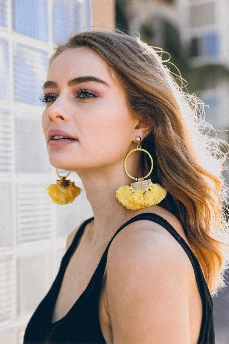 Yellow Tassel Earrings for Women | Colorful Layered Tassle 3 Tier Bohemian  Earrings | Dangle Drop Earrings for Girls Gifts - Walmart.com